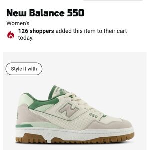 New Balance Women's 550 Green Sneakers